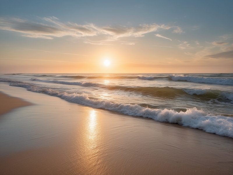 Serene ocean sunset, reflecting the tranquility and relaxation that can aid PTSD treatment and healing.